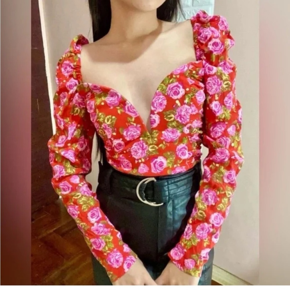 NWOT ZARA floral crop top